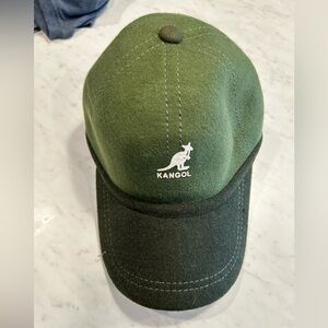 KANGOL 100% Wool Adjustable Hat two toned green
